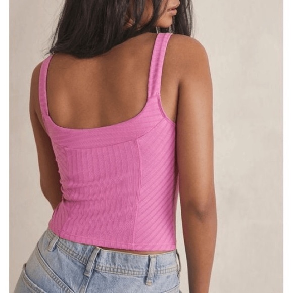 Free People • Serenity Corset Cami in Pitaya Pink - Picture 3 of 9